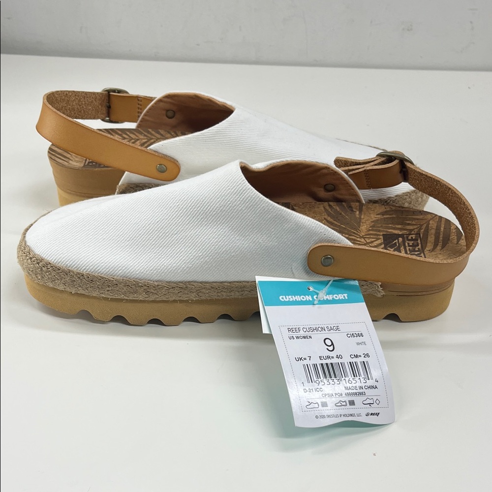 NWT REEF Women's Cushion Sage Slingback Espadrille Platform Flats Size 9 - Picture 3 of 7